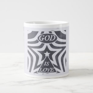 Achempong God is Liebe Star Blue & Grey - Übergröß Jumbo-Tasse