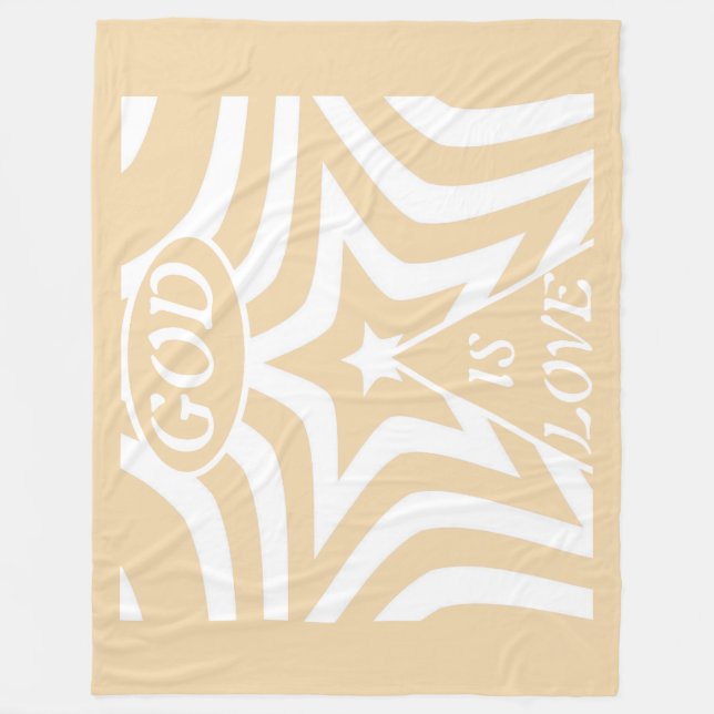 Achempong God is Liebe Star Creamy Sandstone Fleecedecke (Vorderseite)