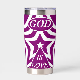 Achempong God is Liebe Star Deep Lila Thermobecher