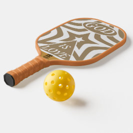 Achempong God Is Love Star Light Taupe - Tan Base Pickleball Schläger
