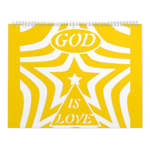 Achempong Gott ist Liebe Stern Cyber Gelb Monatlic Kalender