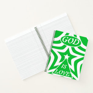 Achempong Gott ist Liebe Stern Dunkles Pastellgrün Notizbuch
