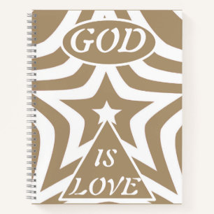 Achempong Gott ist Liebe Stern Hellbraun - Glaube Notizbuch