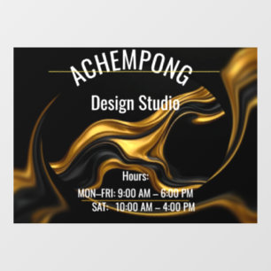 Achempong Luxury Gold Wave Fensterfolie – Store Ho Fensteraufkleber