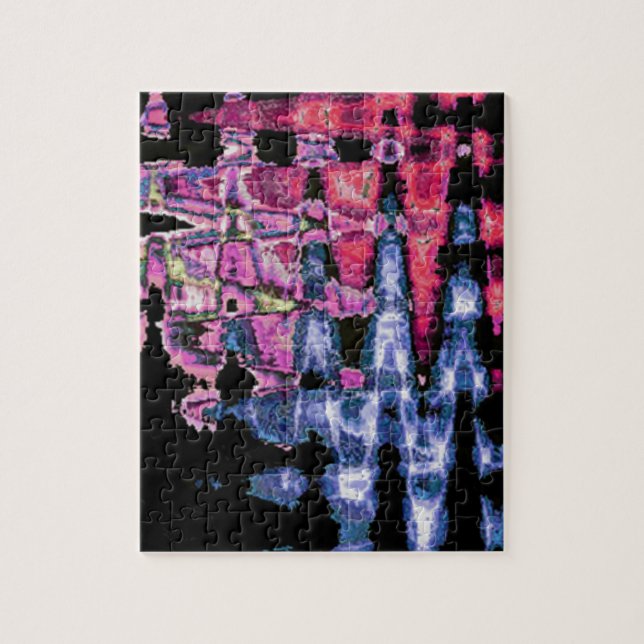Achempong Modern Synthwave: Pink Blaues Abstrakt (Vertikal)