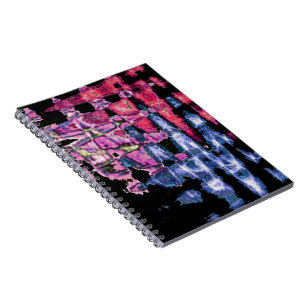 Achempong Modern Synthwave: Pink Blaues Abstrakt Notizblock