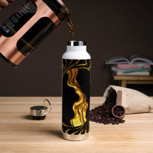 Achempong Opulenter Wirbel Flüssiges Gold Schwarze Trinkflasche