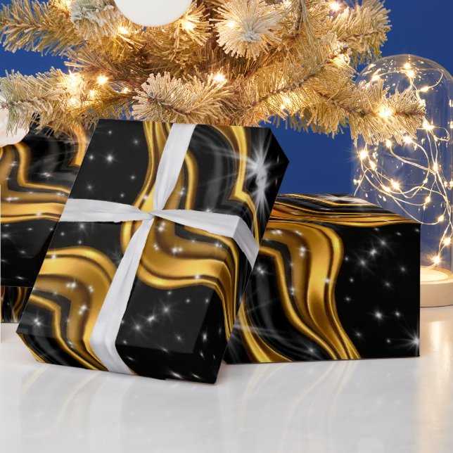 Achempong Signature: Premium Liquid Gold Pattern W Geschenkpapier (Feiertage)