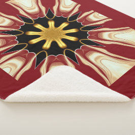 Achempong: Starburst Blanket | Deep Crimson & Gold Sherpadecke