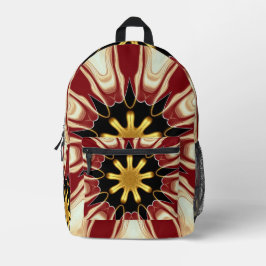 Achempong: Starburst | Deep Crimson & Gold Luxury Bedruckter Rucksack