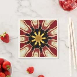 Achempong: Starburst | Deep Crimson & Gold Luxury  Serviette