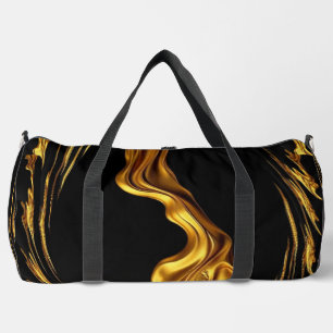 Achempong Swirl Flüssiges Gold Schwarz Monochrome Duffle Bag