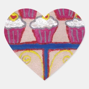 Achempongs künstlerische, inspirierende Cupcake-Co Herz-Aufkleber