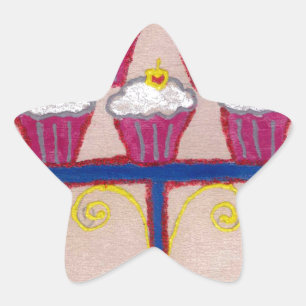 Achempongs kunstvolle inspirierende Cupcake Coutur Stern-Aufkleber
