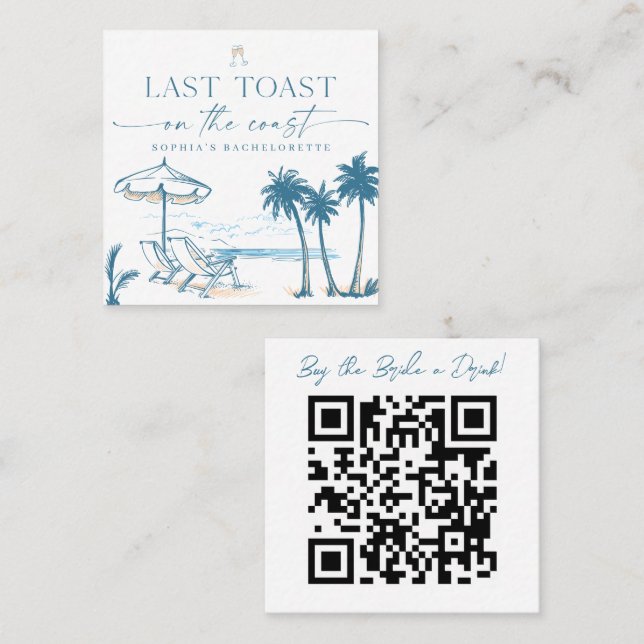 Acheter la mariée un verre Code QR Carte Bachelore (Devant / Derrière)