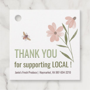 Acheter une étiquette de produit local avec des fl