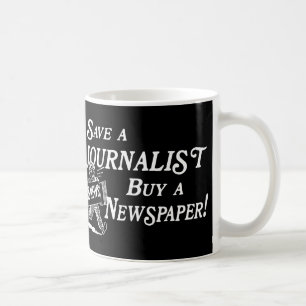 Achetez le journal sauvent la tasse de journaliste