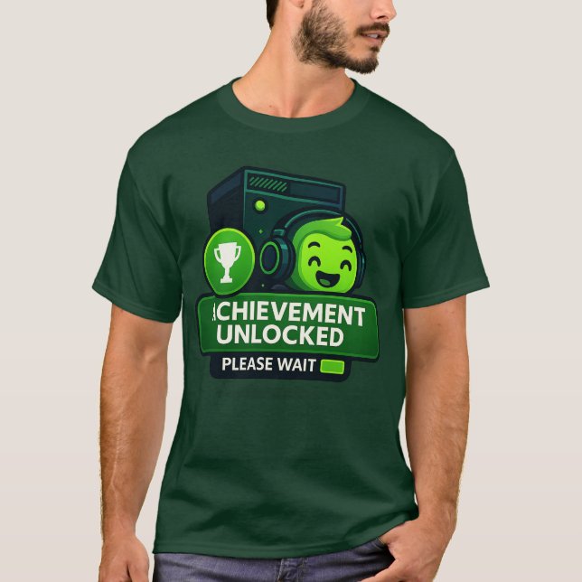 “Achievement Unlocked – Gamer Trophy T-Shirt” T-Shirt (Vorderseite)