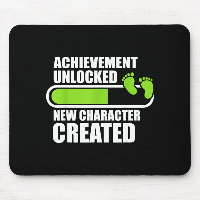 Achievement Unlocked New Character D Funny Pregnan Mousepad (Vorne)