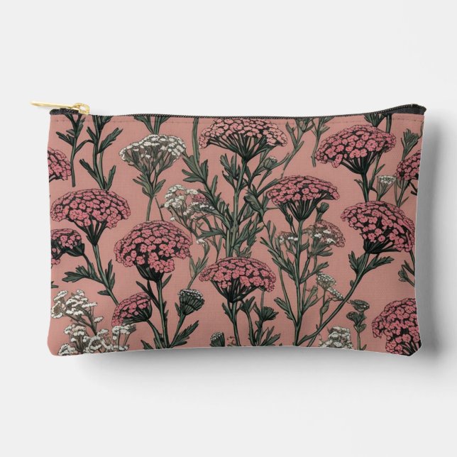Achillea Desert Eve Deep Rose Muster Zubehörtasche (Vorderseite)