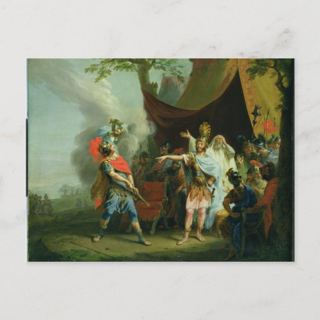 Achilles hat einen Streit mit Agamemnon, 1776 Postkarte (Vorderseite)