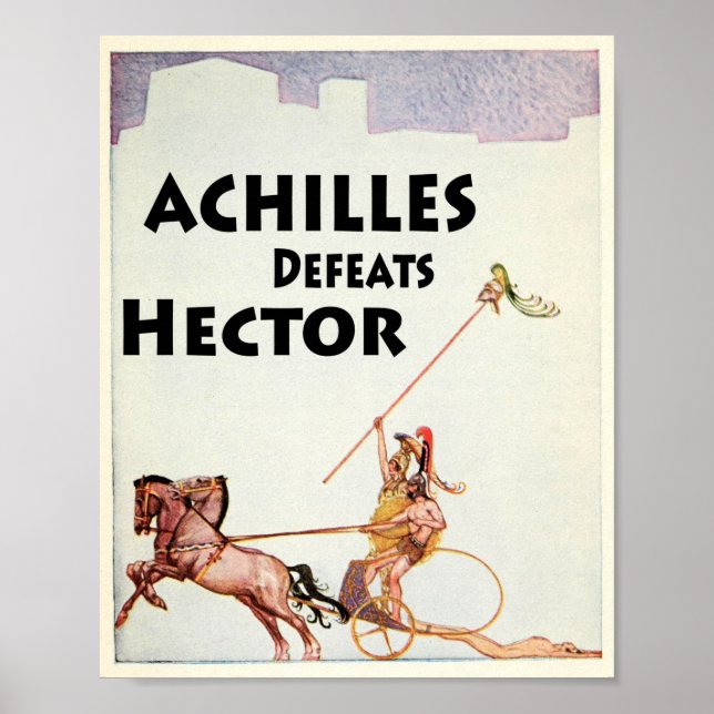 Achilles tötet Hector in der Illiad-Illustration Poster (Vorne)