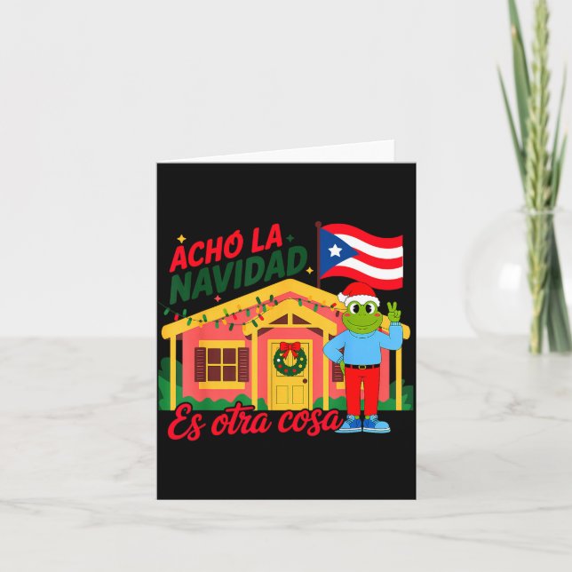 Acho La Navidad Es Otra Cosa Boricua Christmas Vib Karte (Vorderseite)