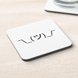 Achselzucken Emoticon ¯\_(ツ)_/¯ Japanisches Kaomoj Untersetzer