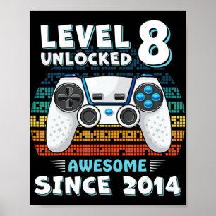 Acht 8 Jahre BDay Son Boy Fun Gamer 8. 8 Jahre alt Poster
