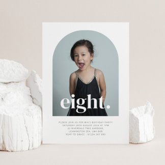 Acht Arted Foto Geburtstag Einladung