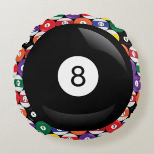 Acht Ball Billiards Rundes Kissen