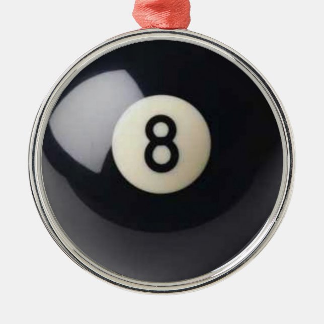 Acht-Ball-Ornament Ornament Aus Metall (Vorne)