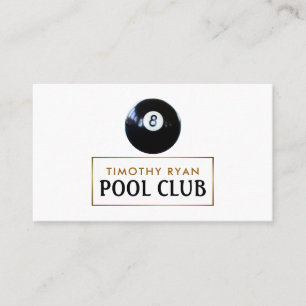 Acht Ball, Pool Club, Pool Player Business Card Visitenkarte