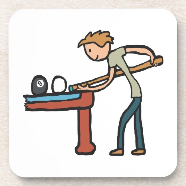 Acht Ball Pool Getränkeuntersetzer (Vorderseite)