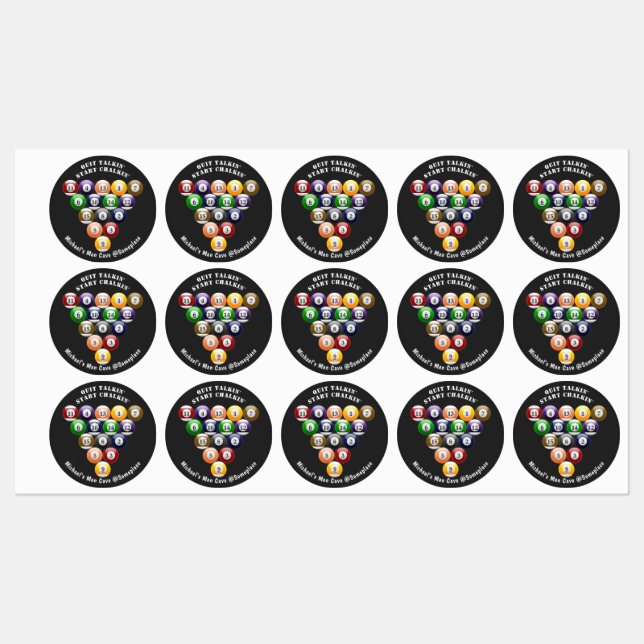 Acht-Ball-Rack-Billard-Balls 8-Ball-Pool-Spiel Etiketten (Blatt)