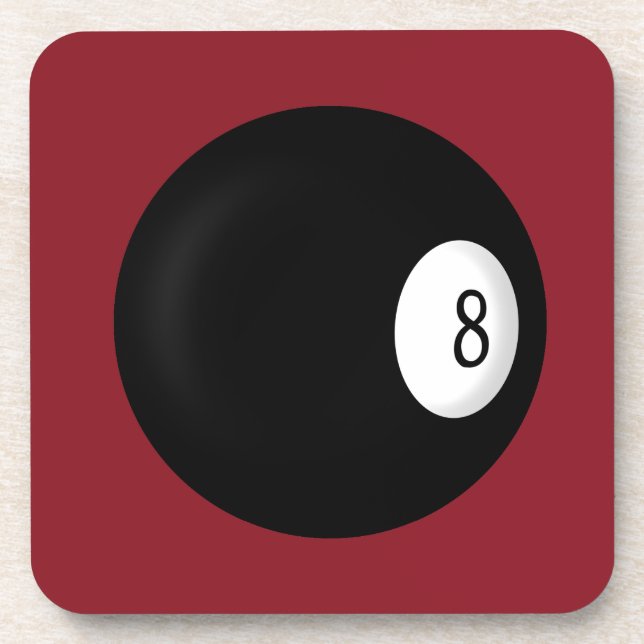 Acht Ball Red Poll Table Square Untersetzer (Vorderseite)