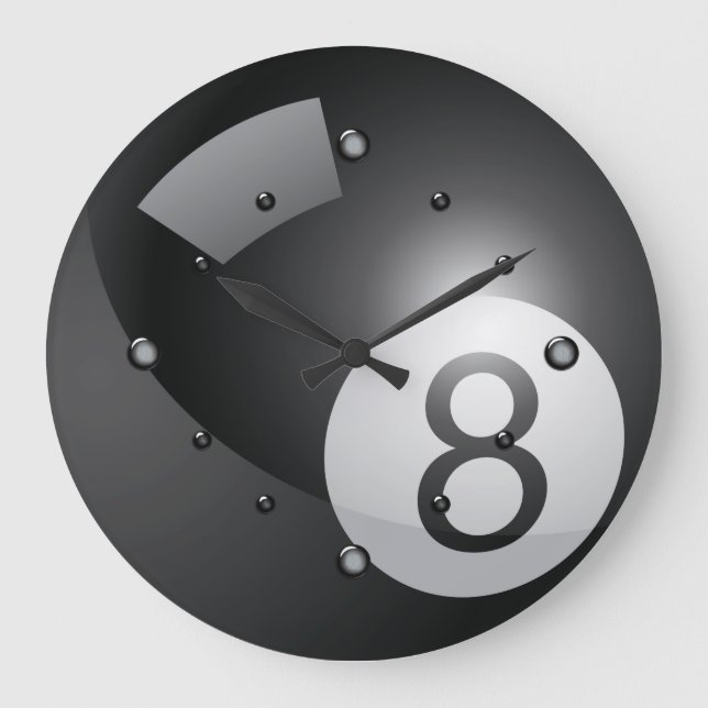 Acht-Ball-Uhr Große Wanduhr (Vorderseite)