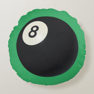 Acht Ball Y2K Snooker 90er grünes rundes Kissen