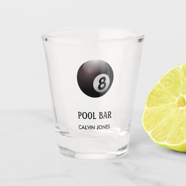 Acht Ballbecken Bar weiß Schnapsglas (Vorderseite)