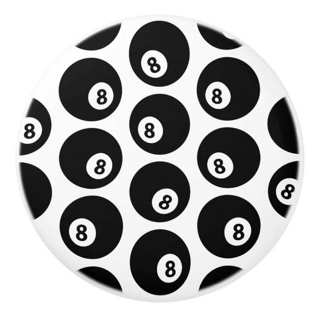 Acht Billard-Billard-Muster CUSTOM-FARBE Keramikknauf (Vorderseite)