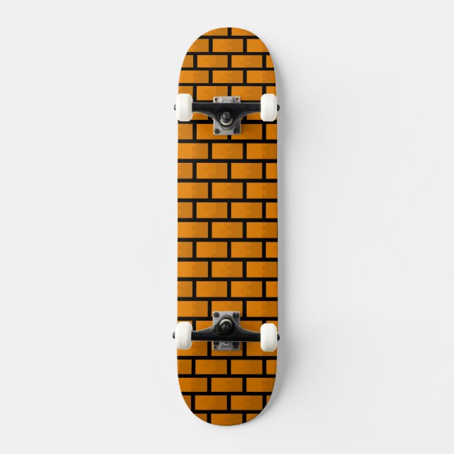 Acht Bit-Backsteinmauer Skateboard (Vorderseite)