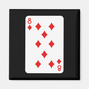 Acht Diamanten spielen Halloween-Kostüme auf Karte Magnet