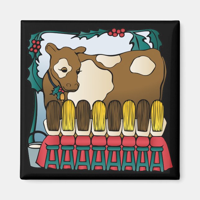 Acht Dienstmädchen melken Magnet (Vorne)