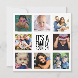 Acht Family Wiedersehen Foto Collage White Einladung