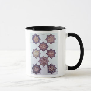 Acht Fliesen verziert mit Tieren Tasse
