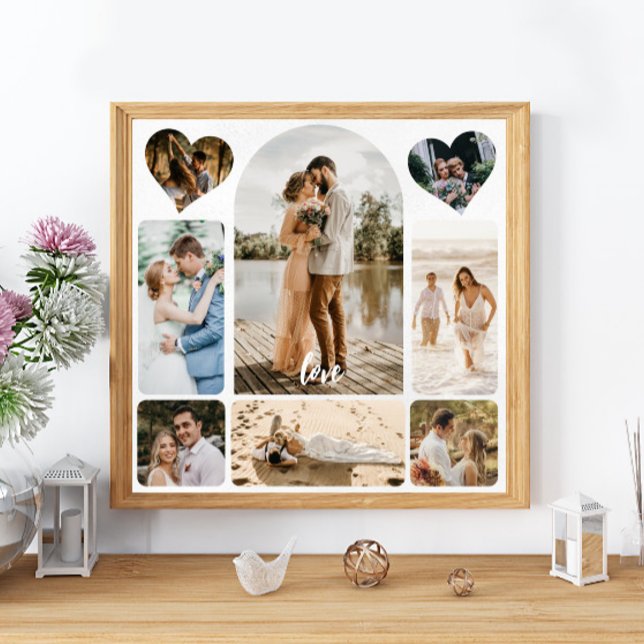 Acht Foto Collage Couple Wedding Eintritt Zeichen Poster (Von Creator hochgeladen)