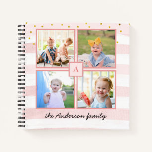 Acht Fotos Collage Family Notebook Notizbuch
