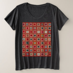 Acht gepunkteter Stern in warmen Farben Große Größe T-Shirt