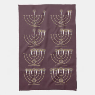 Acht Hanukkah-Nächte Küchentuch