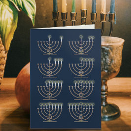 Acht Hanukkah Nights - Urlaubskarte Feiertagskarte